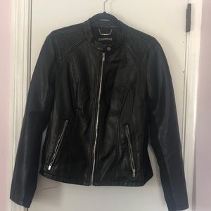 Women’s EXPRESS Moro faux leather zipper jacket - size large